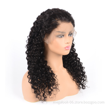 Deep Wave Lace Front Human Hair Wig Pre Plucked Hairline Cuticle Aligned Wig For Women